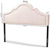Baxton Studio Rita Light Pink Velvet Upholstered Queen Size Headboard 155-9333